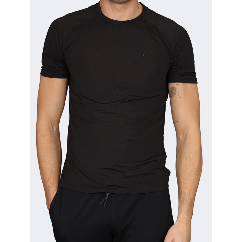 Oil And Gaz Round Neck Men Fitness T-Shirt Black