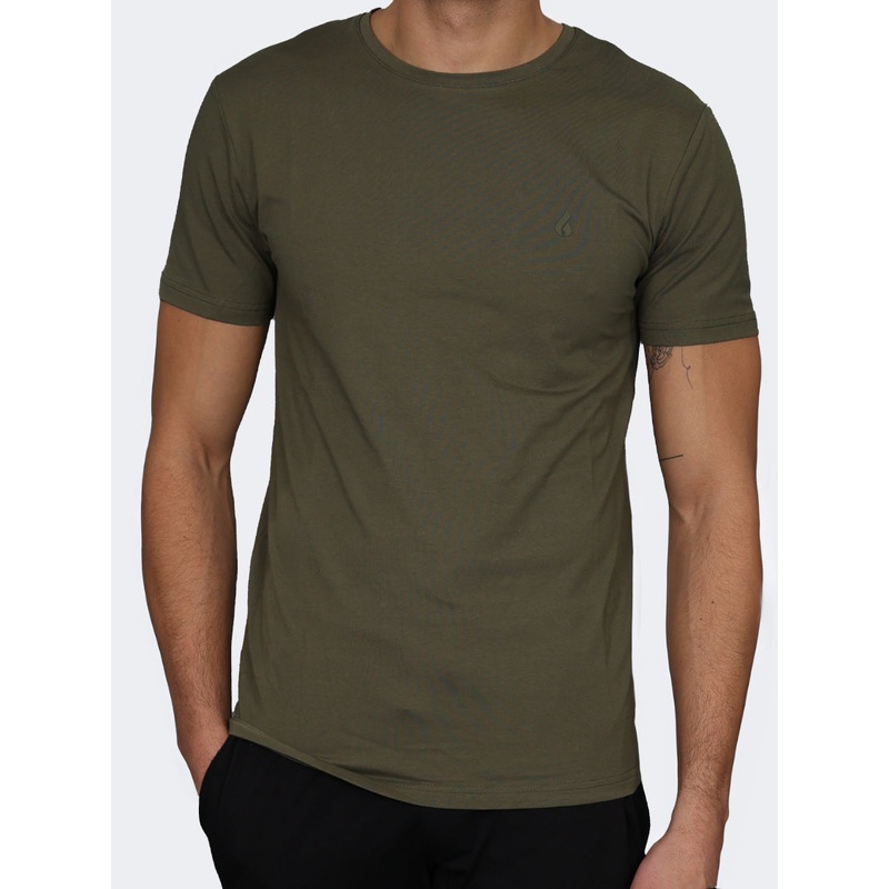 Oil And Gaz Round Neck Men Lifestyle T-Shirt Olive