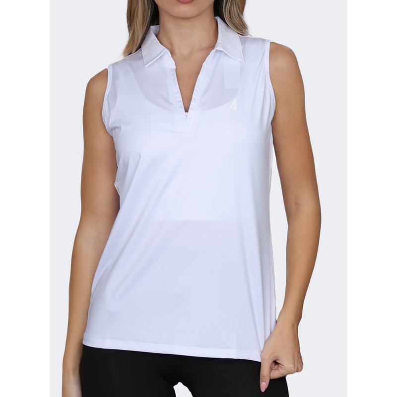 Oil And Gaz Slim Fit Women Fitness Tank White