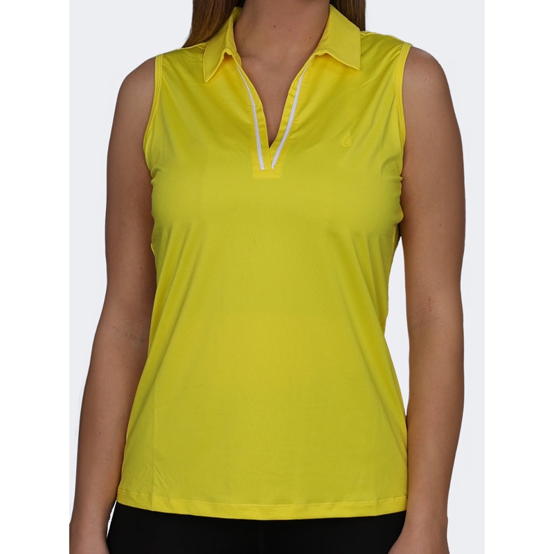 Oil And Gaz Slim Fit Women Fitness Tank Yellow