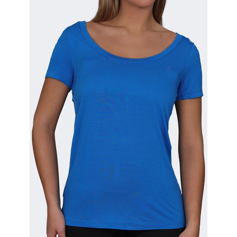 Oil And Gaz Wide Round Neck Women Lifestyle T-Shirt Blue