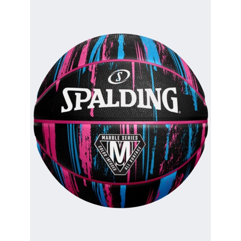 Spalding Marble Series Basketball Ball Black/Pink/Blue