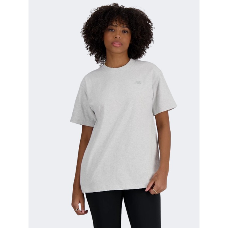 New Balance Athletic Jersey Women Lifestyle T-Shirt Ash Heather