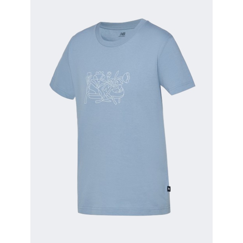 New Balance Floral Women Lifestyle T-Shirt Light Arctic Grey