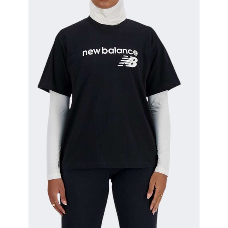 New Balance Jersey Graph Relaxed Women Lifestyle T-Shirt Black