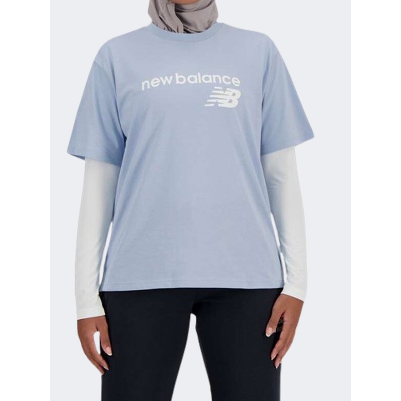 New Balance Jersey Graph Relaxed Women Lifestyle T-Shirt Light Arctic Grey