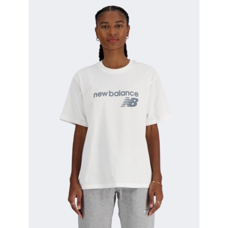 New Balance Jersey Graph Relaxed Women Lifestyle T-Shirt White