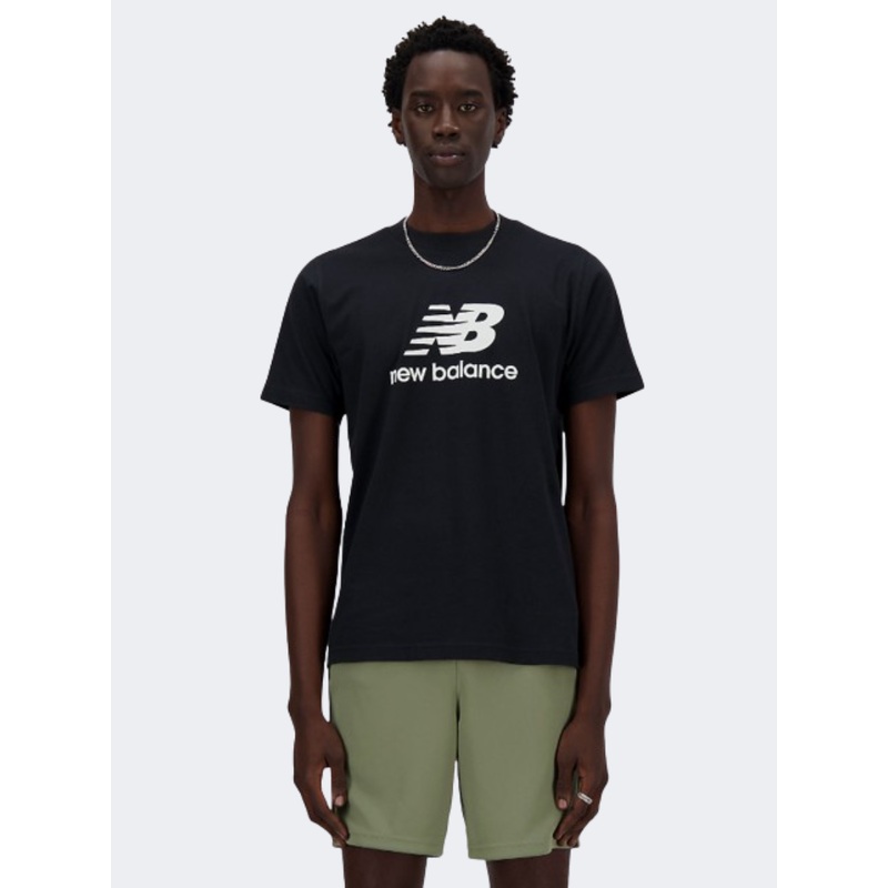 New Balance Stacked Logo Men Lifestyle T-Shirt Black