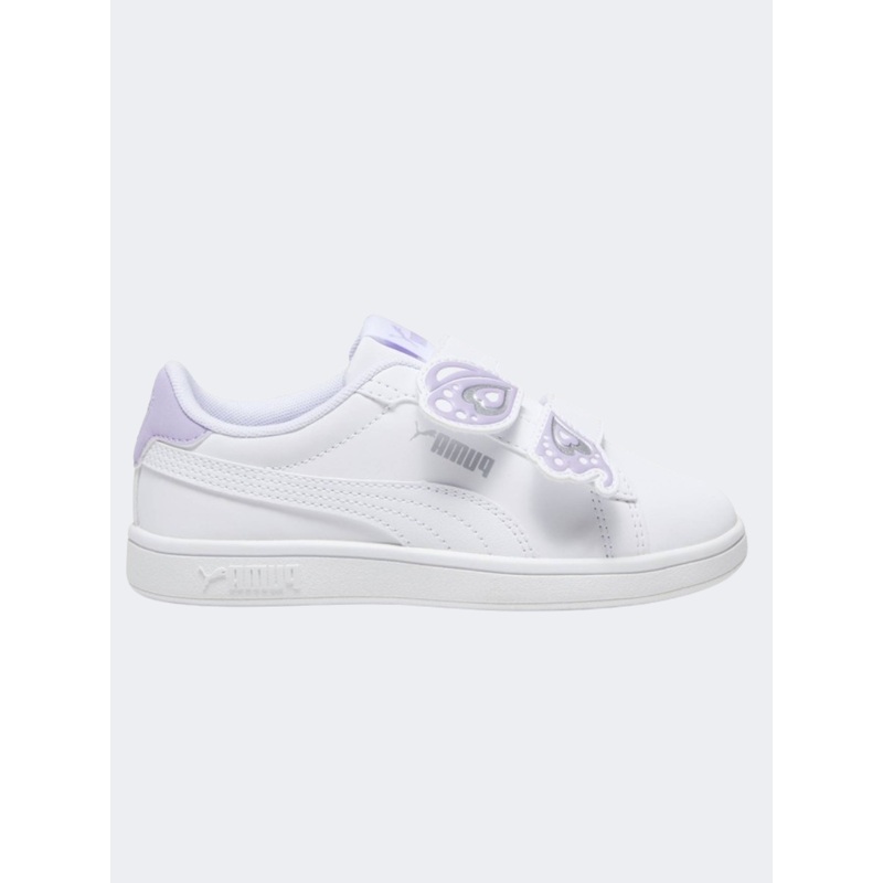 Puma Smash 3 Butterfly Ps Girls Lifestyle Shoes White/Violet/ Silver