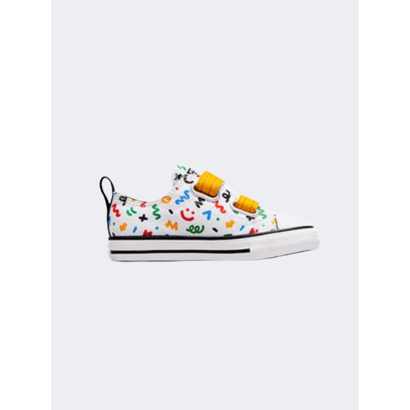 Converse All Star Easy On Doodles Infant Unisex Lifetsyle Shoes White/Yellow/Black