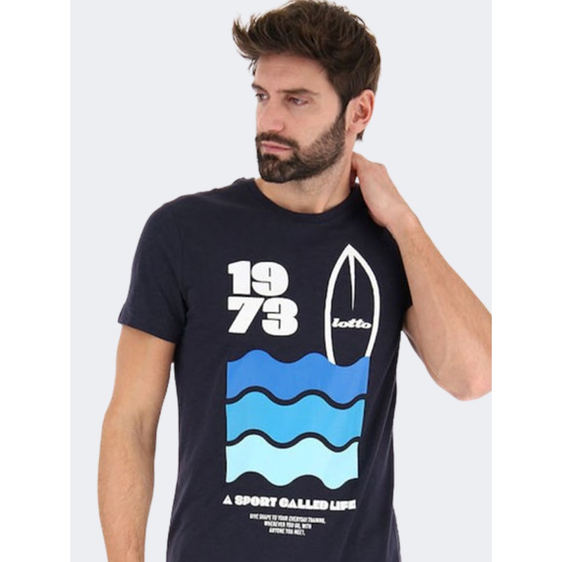Lotto Beach Surf Ii Pl Men Lifestyle T-Shirt Navy Blue