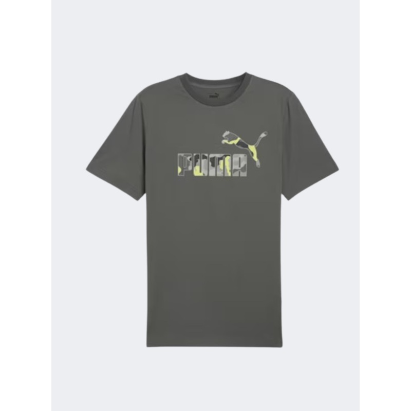 Puma Essential Plus Camo Graphic Men Lifestyle T-Shirt Mineral Grey