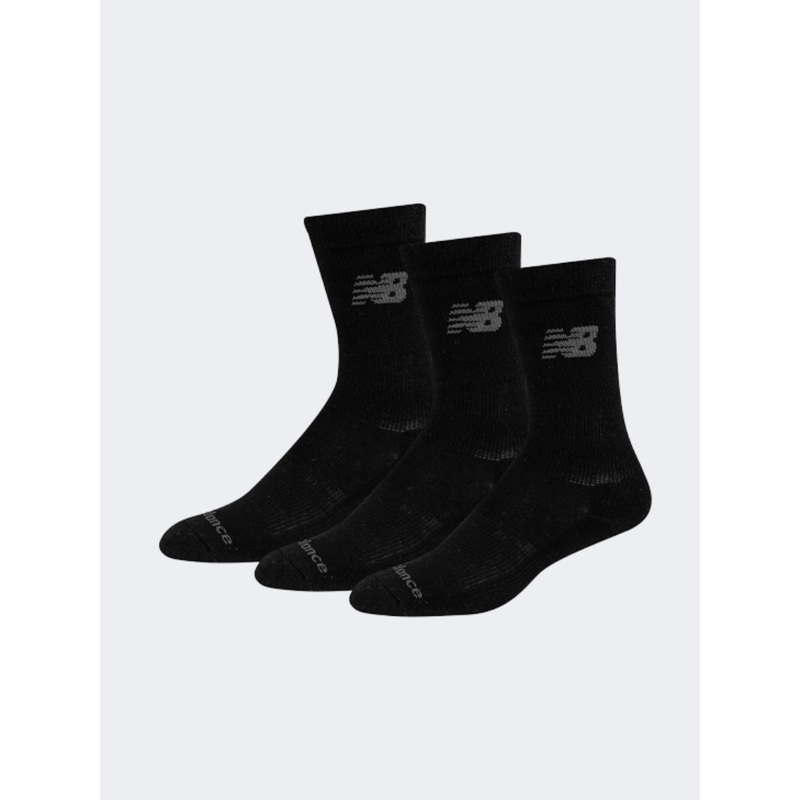 New Balance Cotton Cushioned 3P Unisex Performance Sock Black