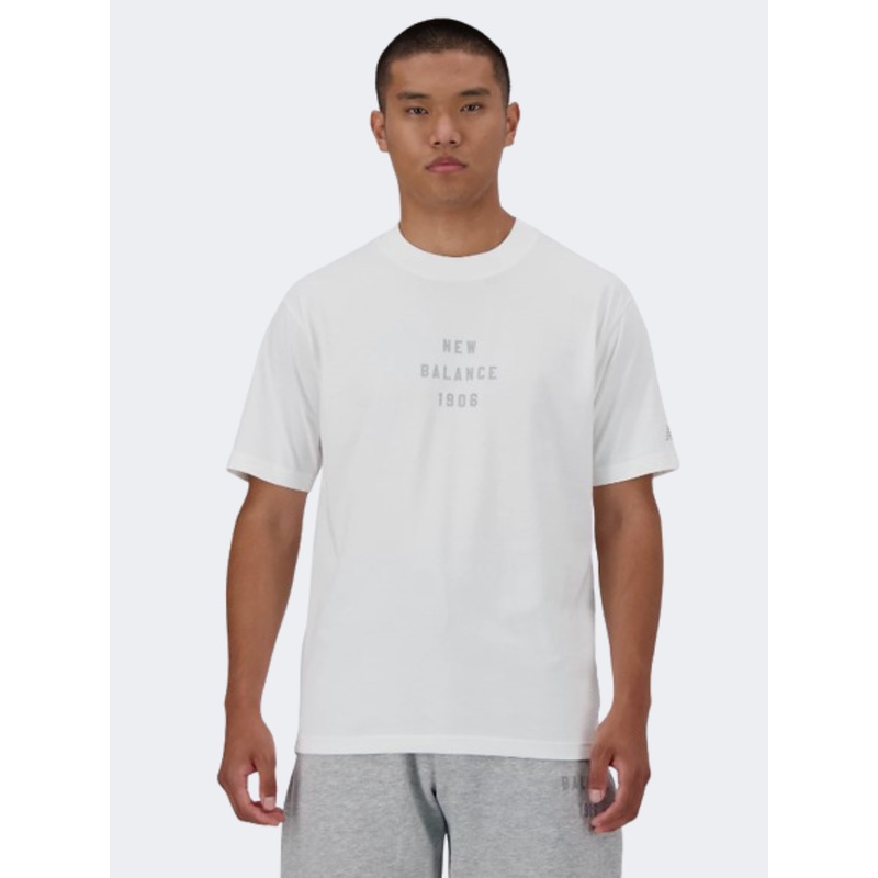 New Balance Iconic Collegiate Graphic Men Lifestyle T-Shirt  White