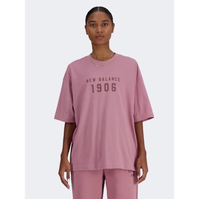 New Balance Iconic Collegiate Women Lifestyle T-Shirt  Rosewood