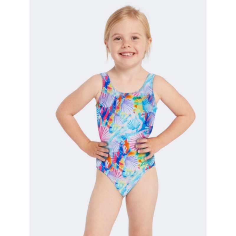 Zoggs Crazy Clams Scoopback Girls Swim Monokini Multicolor