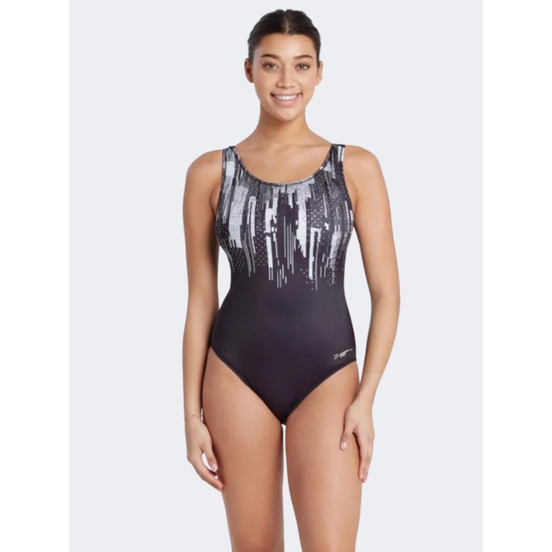 Zoggs Scoopback Women Swim Monokini Black/Grey