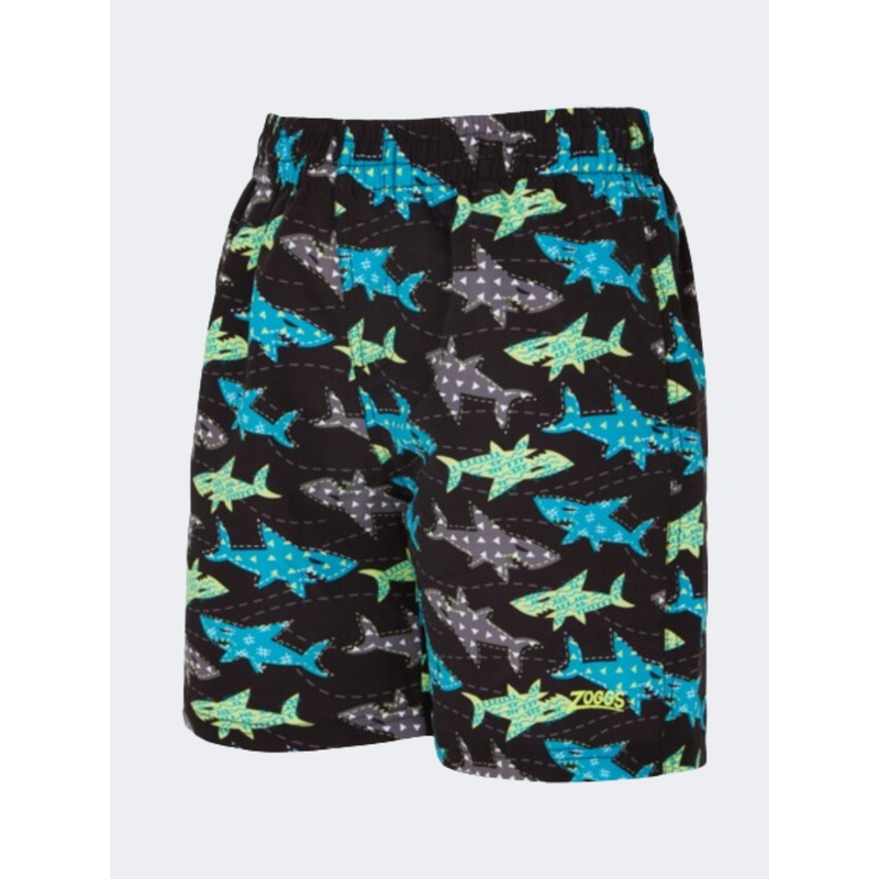 Zoggs Sharks Shiver Boys Swim Short Blue/Green/Black