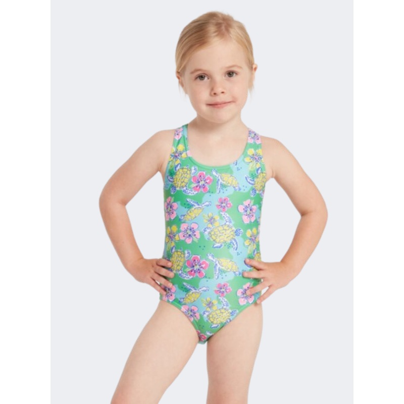 Zoggs Turtles Actionback Girls Swim Monokini Multicolor