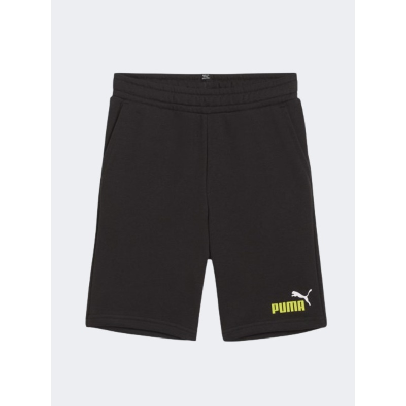 Puma Essential Plus 2 Col Boys Lifestyle Short Black/Lime Sheen