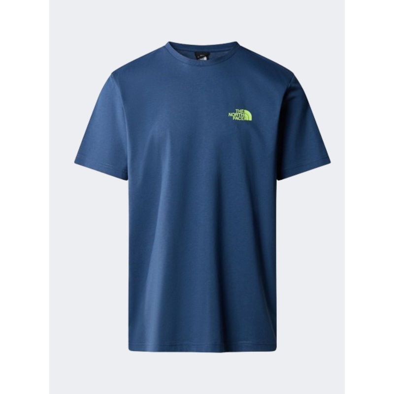 The North Face Biner Graphic 4 Men Lifestyle T-Shirt Shady Blue/Lime