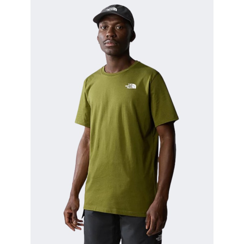The North Face Fondation Mountain Lines Graphic Men Hiking T-Shirt Forest Olive