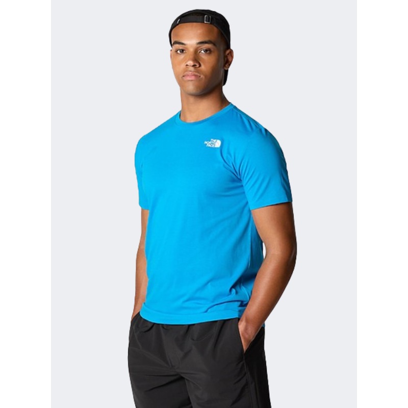 The North Face Foundation Tracks Graphic Men Hiking T-Shirt Skyline Blue