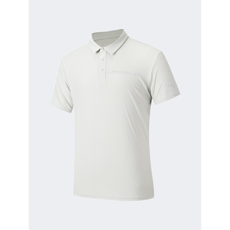 Anta Men Training Polo Short Sleeve Light Grey