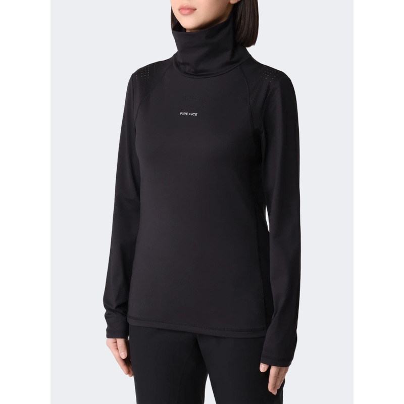 Fire & Ice Regan 2 Half Zip Women Skiing Baselayer Black