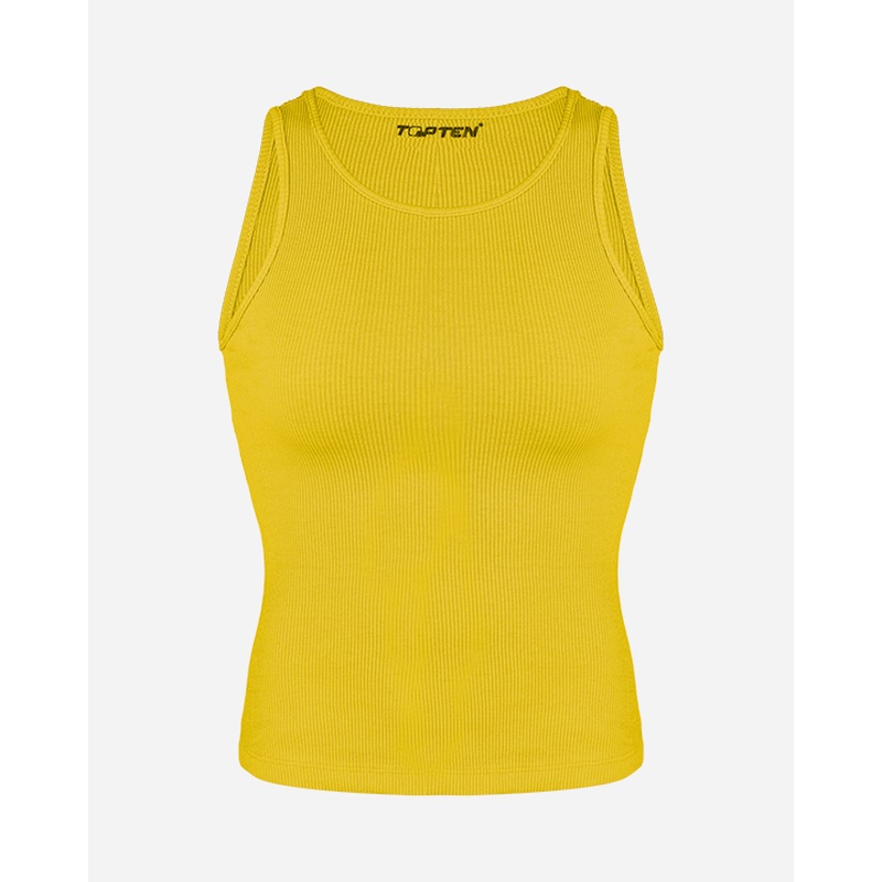 Top Ten Pedli Kumas Women Lifestyle Tank Yellow Md-10