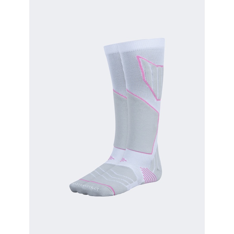 Top Ten Warm Unisex Skiing Over The Calf Socks White/Grey
