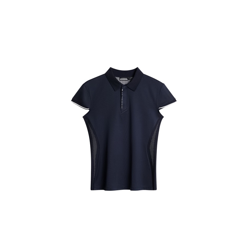 Ana Hybrid Knit Polo Shirt / JL Navy