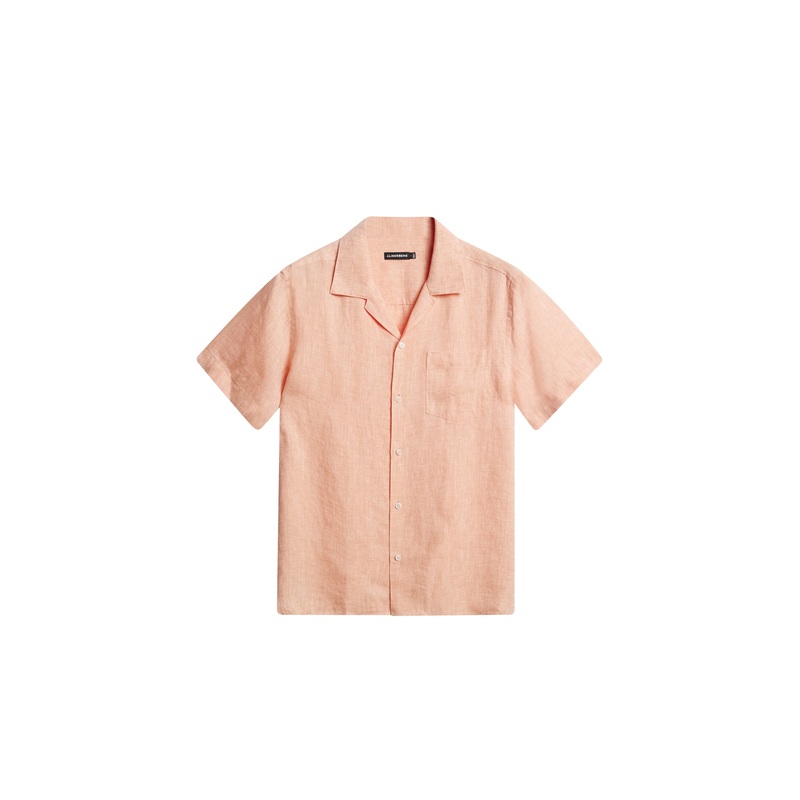Elio Linen Melange Shirt / Mock Orange