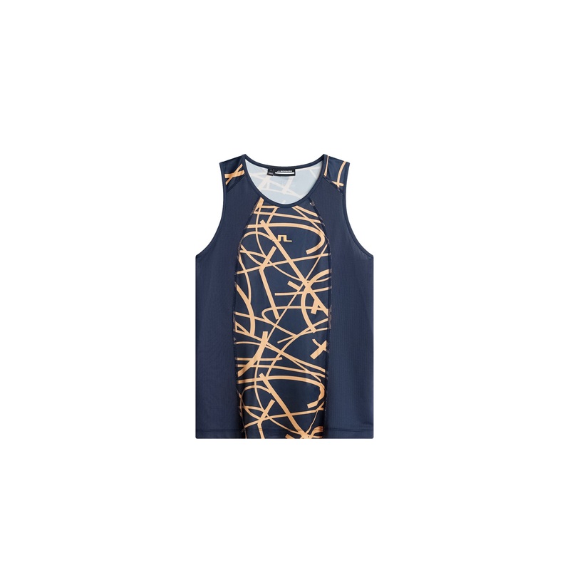 Miria Printed Top / Court Swirl Navy Mock M