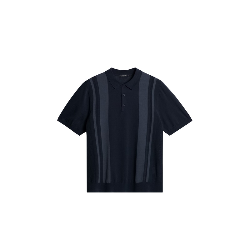 Reymond Stripe Knit Polo / JL Navy