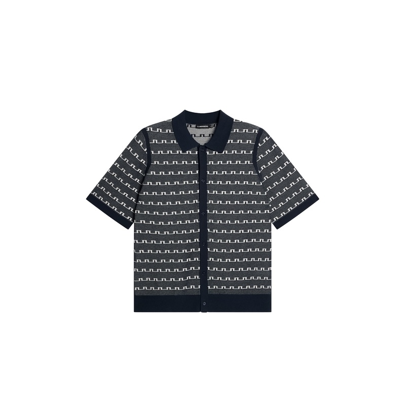 Rolando Logo Jacquard  Polo / JL Navy