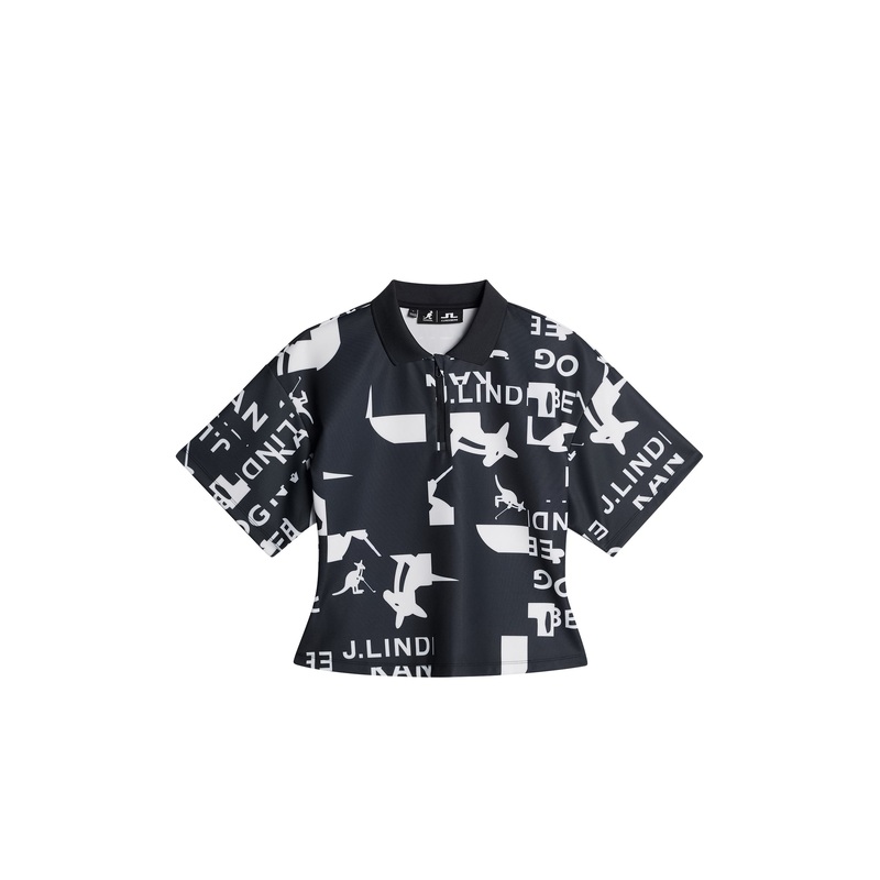 Amila Print Top / JL Kangol Black White M