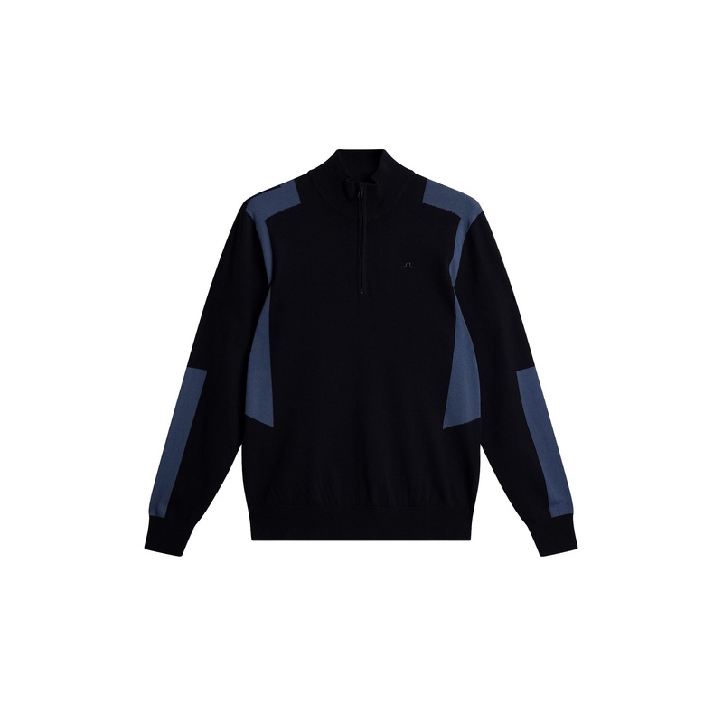 Kendrick Knitted Zip Sweater / JL Navy