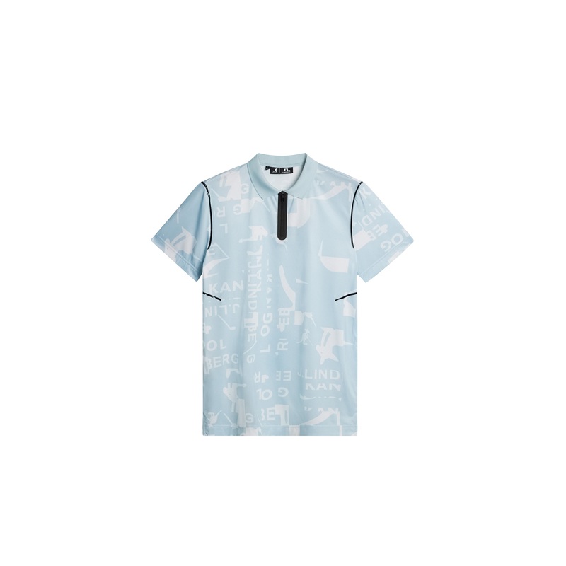 Miro Print Polo / JL Kangol WinterSky White M