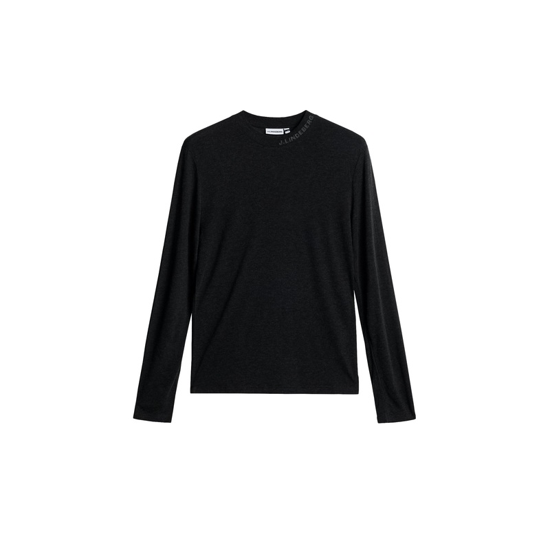 Arnie Mock Neck Longsleeve / Dark Grey Melange