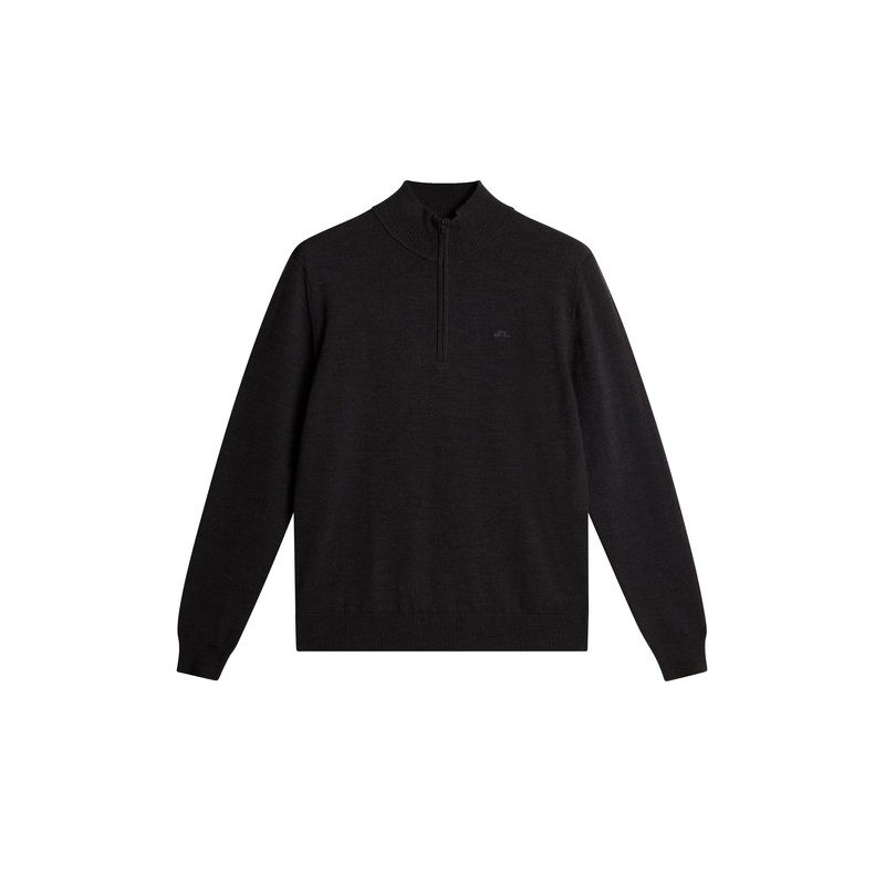 Kiyan Merino Quarter Zip / Dark Grey Melange