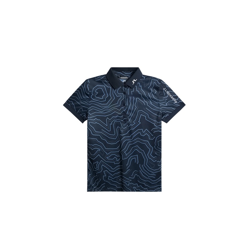 Tour Tech Print Polo / Topo Navy L