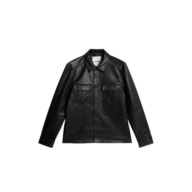Wilden Lamb Leather Overshirt / Black