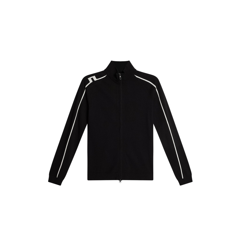 Aubree Knitted Zip Sweater / Black