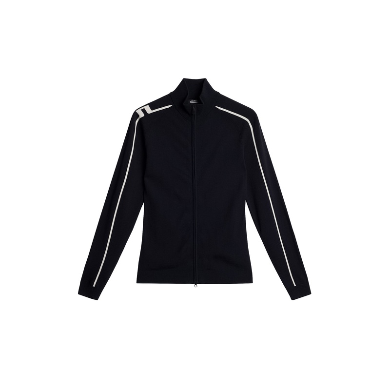 Aubree Knitted Zip Sweater / JL Navy