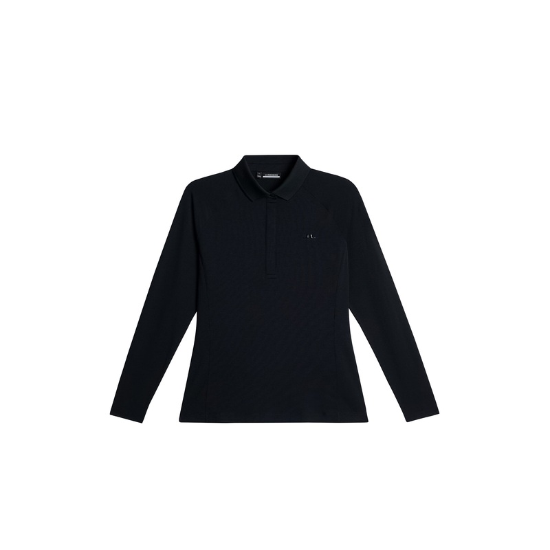 Flor Long Sleeve Polo / Black