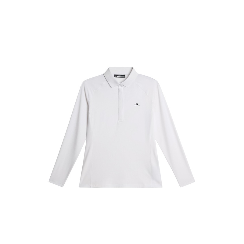 Flor Long Sleeve Polo / White