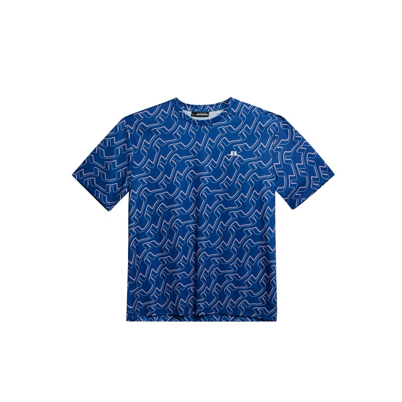 Ade Print T-shirt / Outline Bridge Wave Blue