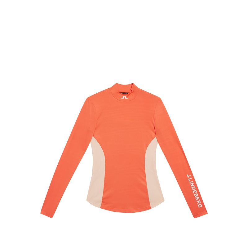 Celeste Long Sleeve Top / Hot Coral