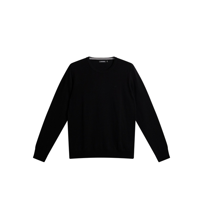 Lyle Merino Crew Neck Sweater / Black
